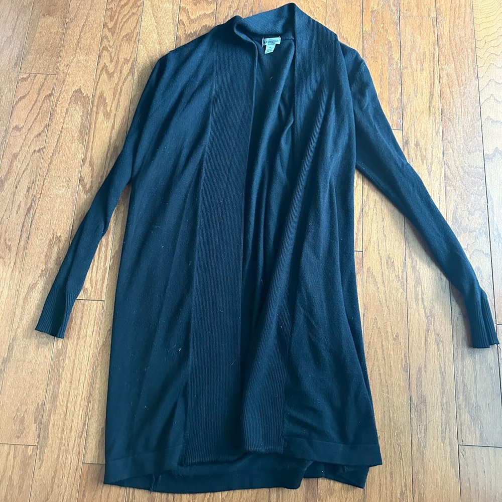 Black, full body cardigan